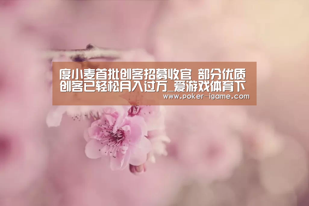 度小麦首批创客招募收官 部分优质创客已轻松月入过万_爱游戏体育下载(图4) 爱游戏体育下载